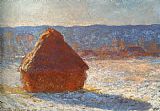 Claude Monet Haystack snow effect painting